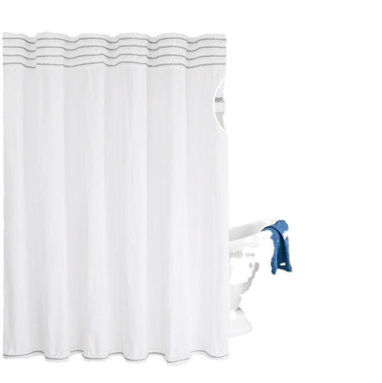 Gran encaje hecho a mano, impermeable y resistente al moho, cortina de ducha, tela de poliéster, gancho de plástico C, cortina de baño, venta directa de fábrica