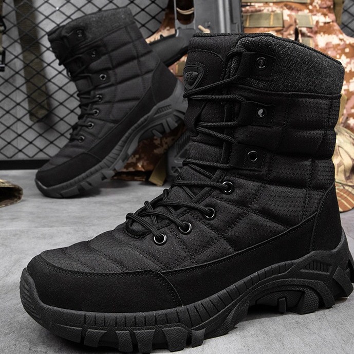 Botas tácticas para hombres de talla grande, zapatos de entrenamiento resistentes al desgaste para senderismo al aire libre, botas de combate altas transfronterizas Magnum para hombres negros