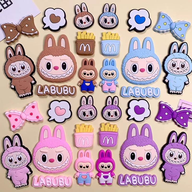 Cute Cartoon Monster Pvc Soft Stickers DIY Accessories for Phone Cases, Water Bottles, Clogs, and Custom Decorations