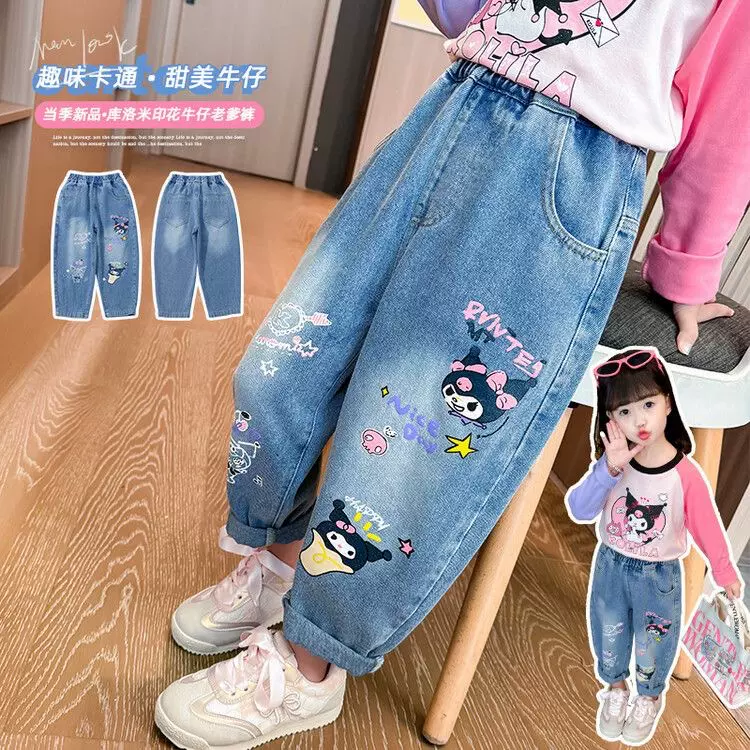 童装女童牛仔裤2025春秋季新款韩版洋气中大童休闲儿童老爹长裤子
