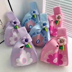 かわいい花ニットハンドバッグギフトバッグトートバッグポータブル収納袋お祝いギフトバッグフラワー包装