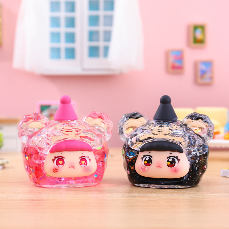 抖音新作可愛いクマ頭流砂飾り、キラキラ光るオイル入りトレンドグッズ、フィギュア飾り、女の子へのプレゼント、メーカー直販|undefined