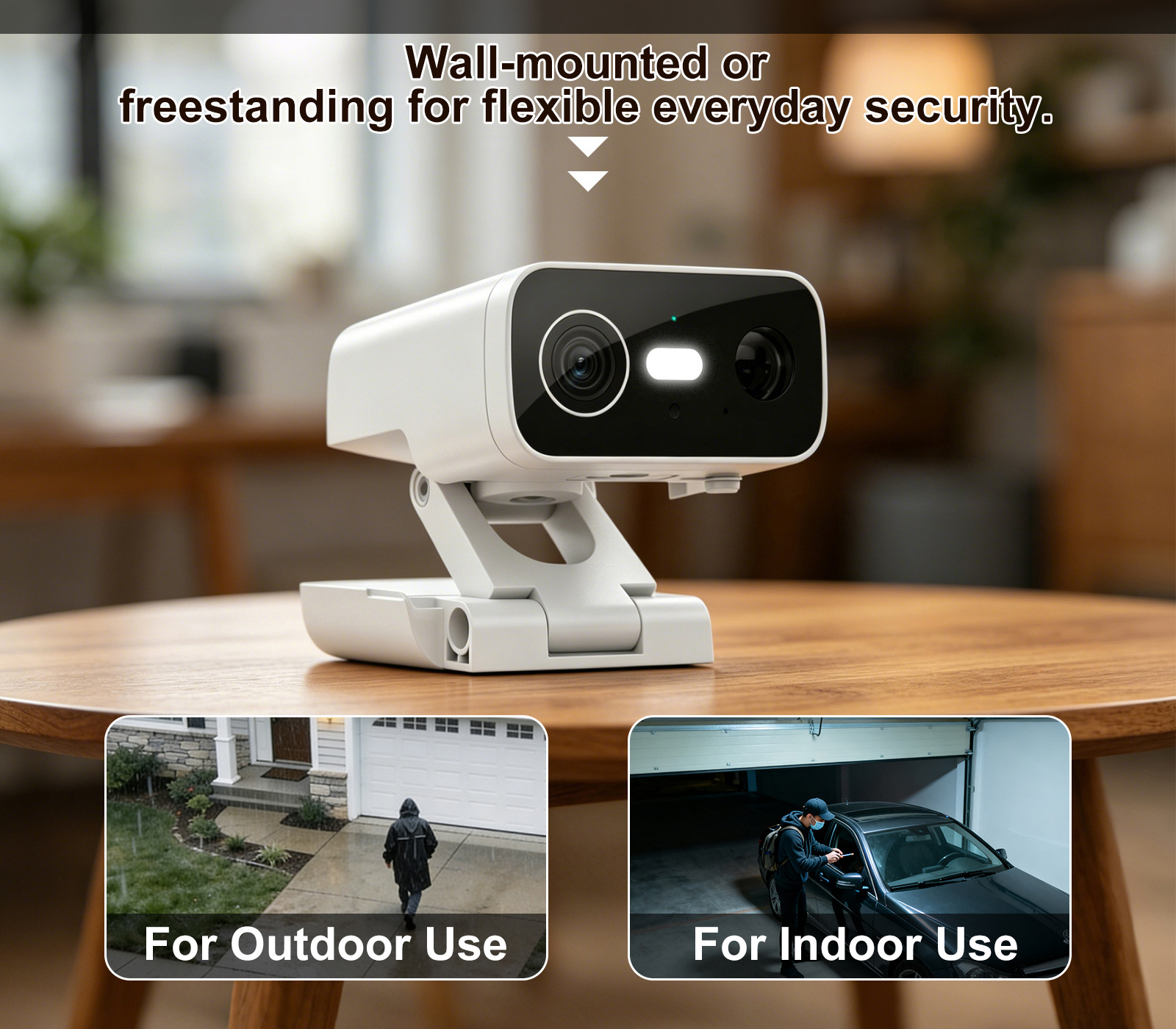Cross-Border Dual-Lens Panoramic Night Vision HD Wireless WiFi Camera with Linkage Tuya Smart Monitoring