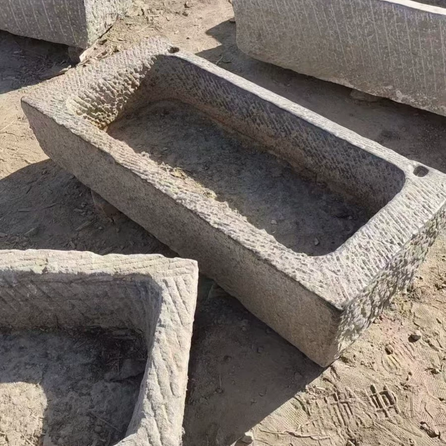 Старый каменный желоб каменный желоб раковина для разведения рыбы пруд, ландшафтный двор, каменный желоб, проточная вода, украшение балкона, ландшафтный пейзаж, декоративный каменный желоб