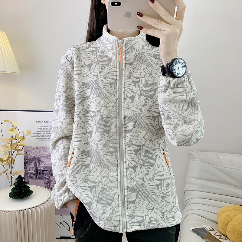 Outdoor Fleece Jackets for Men and Women in Autumn and Winter Polar Fleece Fleece-Lined Warm Tops Mountaineering Clothing Hiking Sports Couple Jackets