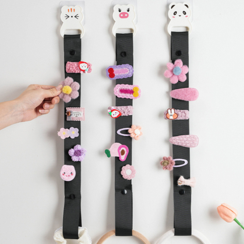 cartoon plush barrettes storage belt cute multi-functional hanging grip headband hair ring baby hair accessories cable tie female