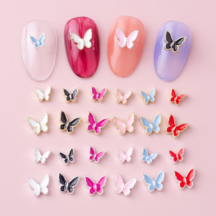 New alloy butterfly nail jewelry fairy oil alloy butterfly nail decoration mocha nail drill wholesale