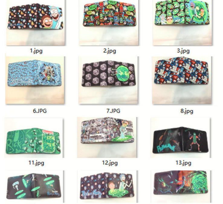 ins超火美国动漫卡通周边钱包 R and M疯狂天才科学家短款PU钱包