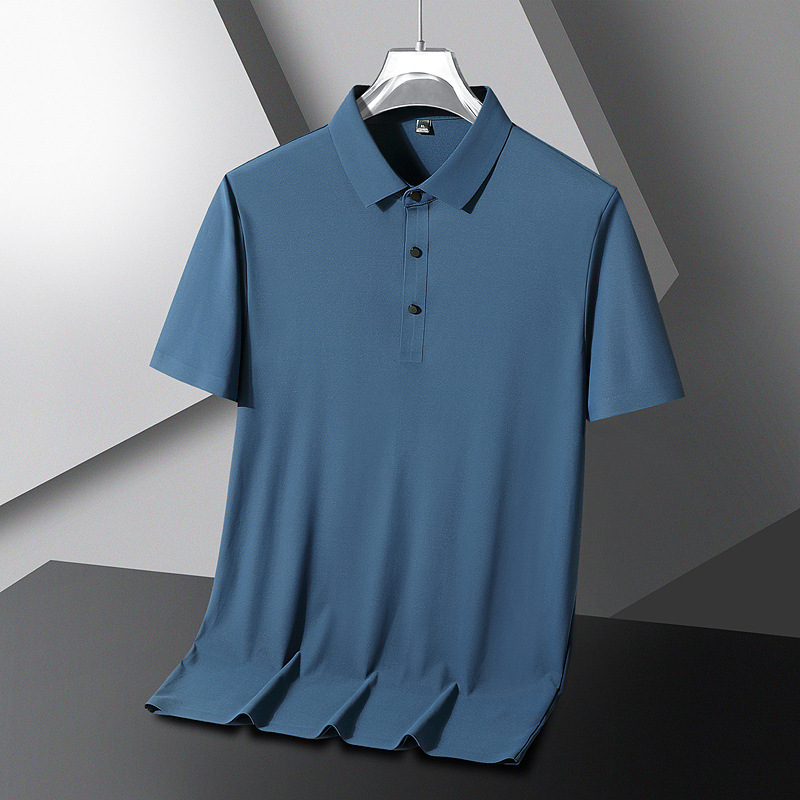 2023 nuevo polo de hombre de verano de color sólido simple chaqueta casual de hombre de gran tamaño con cuello corto