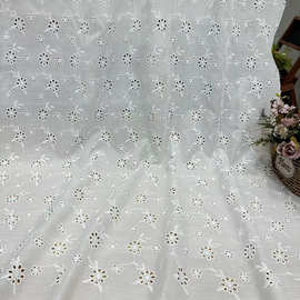 打孔棉布蕾丝绣花布料春夏连衣裙面料 桌布台布汉服裙子服装布料