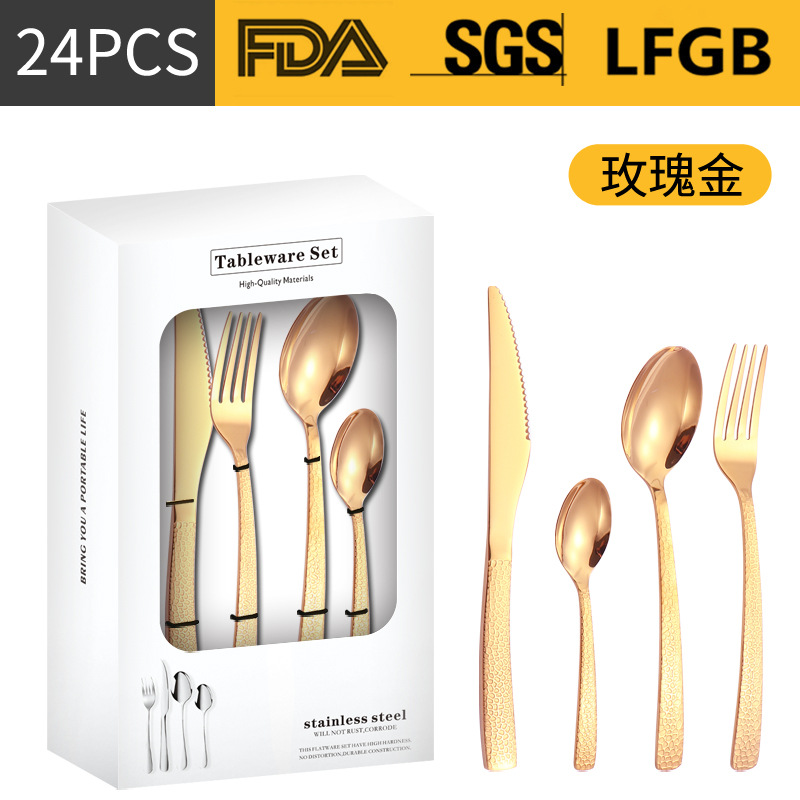 Cuchillo y tenedor de cubiertos de acero inoxidable, cuchillo y tenedor de productos transfronterizos, cuchillo y tenedor de cuchillo de filete de comida occidental, cuchillo y tenedor de cucharas