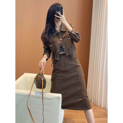 Women's Spring/Summer 2025 Workwear Set: Short Jacket + Skirt Two-Piece Fashion