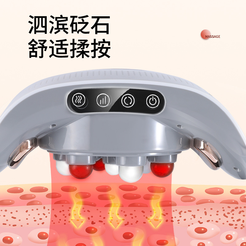 砭石揉腹仪腰腹部自动按摩器电动揉肚子揉捏神器金墨石艾矾石家用|undefined