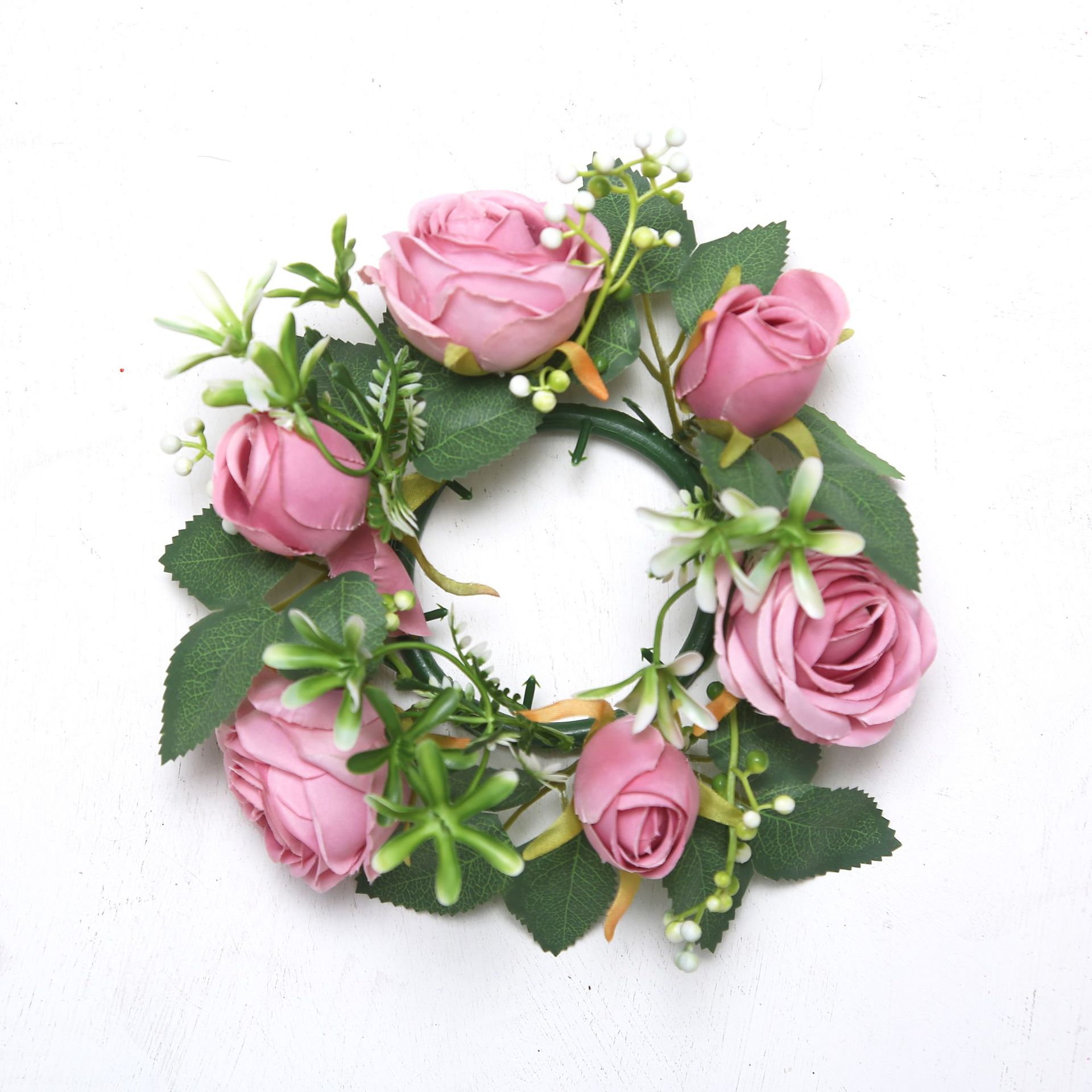 Simulación transfronteriza Rose Bud candelabro guirlandas decoración de escritorio guirlandas de alta calidad decoración romántica de boda