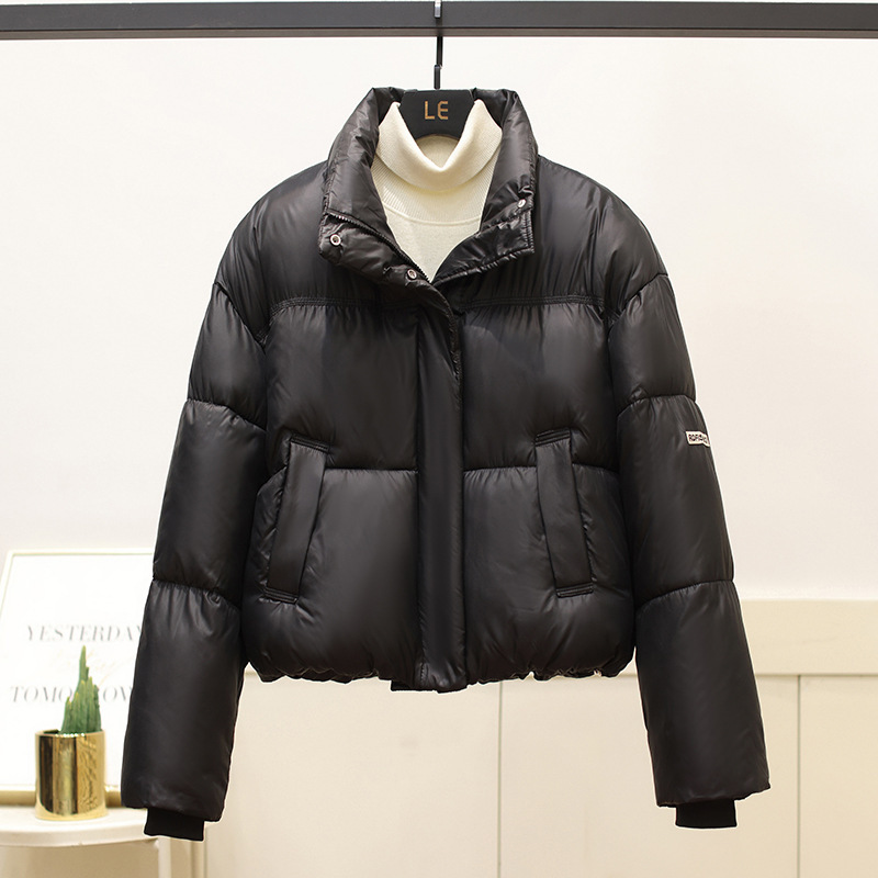 Ropa de algodón coreana para mujeres gruesas abrigo corto de invierno 2025 nuevo estilo de estilo de cuello vertical chaqueta de algodón estilo occidental ropa de pan