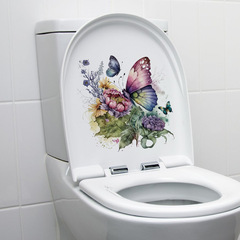 跨境CH33198蝴蝶花朵圖案馬桶貼浴室衛生間美化裝飾牆貼自粘貼紙