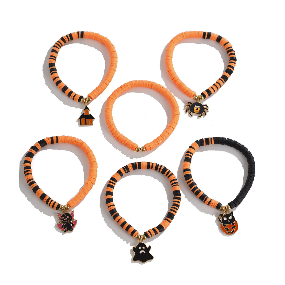 21g Weight Alloy Pendant Material Bracelets Classification CCB, Arylic, soft clay Chain Material 1 Set Quantity Festival Occasion CCB, Arylic, Alloy Material Halloween Festival Pumpkin, Bat, Ghost Pattern Women's Gender Beaded, Enamel Design Funny Style Funny Pumpkin Bat Ghost CCB Arylic Alloy Beaded Bracelets Wholesale 74