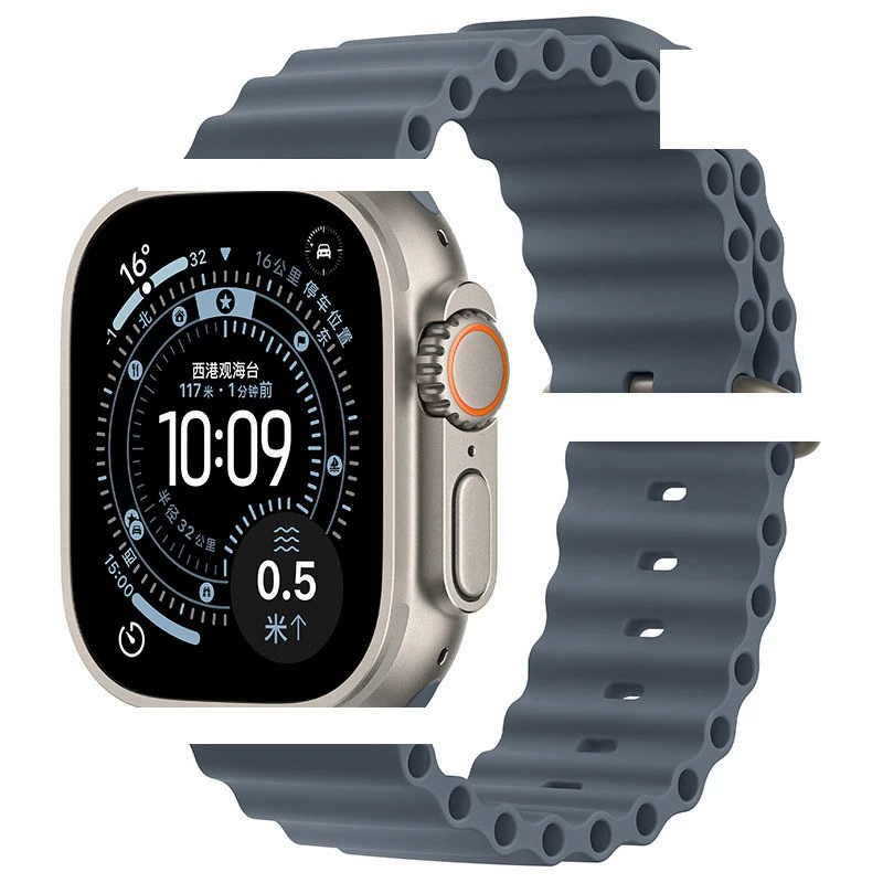 Силиконовый ремешок для часов (PG75) для Apple Watch, океанская застежка, 44/45/46/49 мм, множество цветов
