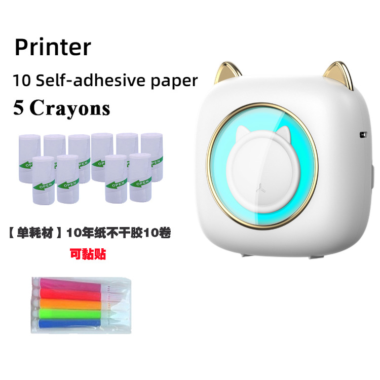 Nuevo C23 siete colores atmósfera respiración luz lámpara de escritorio mini portátil inalámbrico pregunta incorrecta impresora térmica de fotos