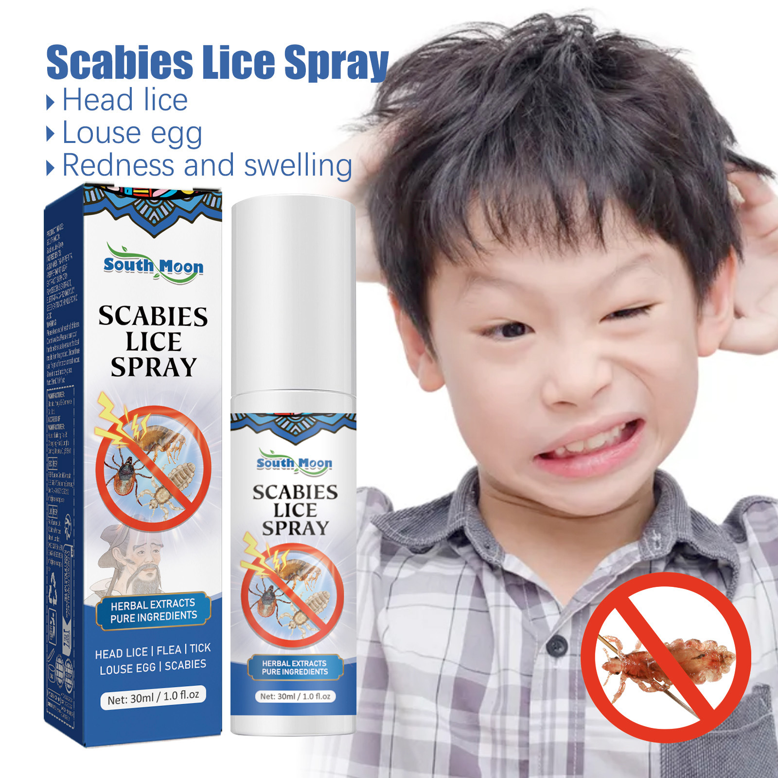 South Moon Hair Care Spray Gentle Cleansing Spray for Hair, Refreshing, Soft and Comfortable