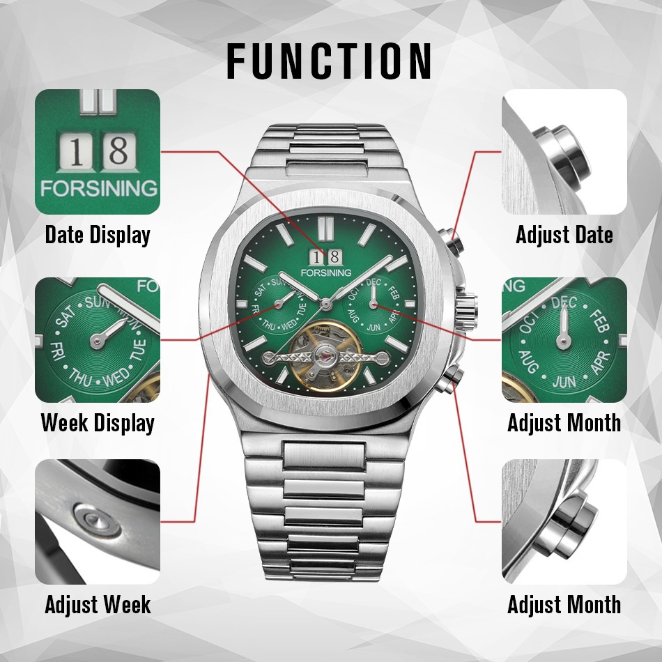 Forsining Automatic Men's Mechanical Watch Hollow Flywheel Design_voghion.com