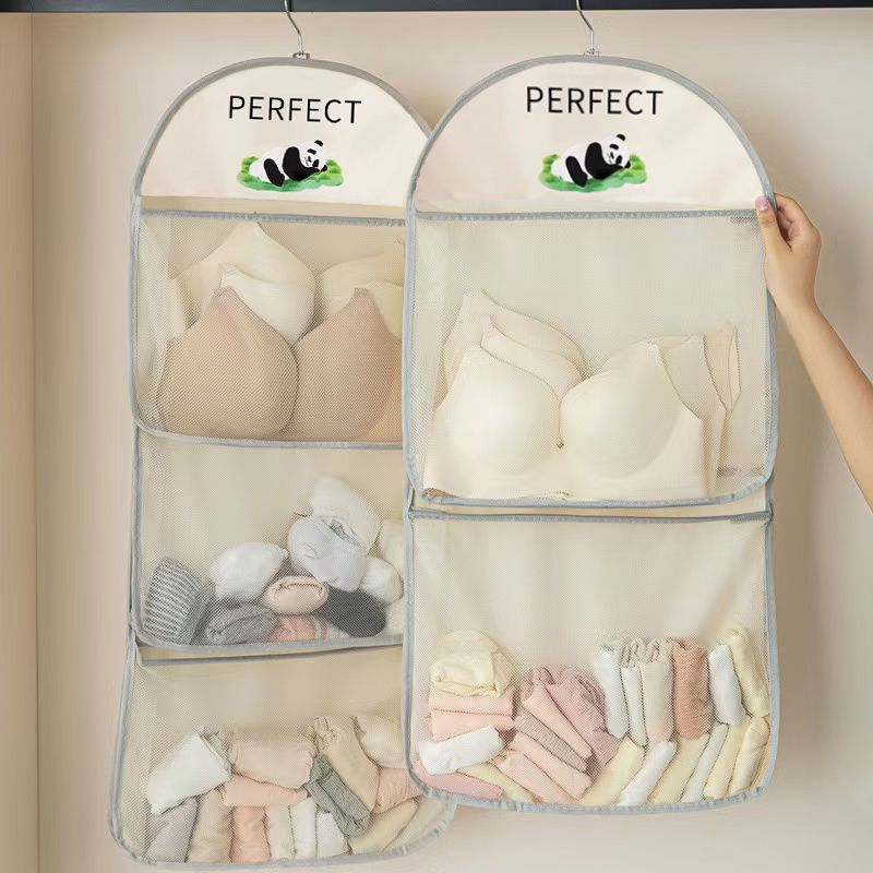 パンダフラワーの下着吊り下げ袋、靴下を整理整頓するための大容量収納、多層加工品、寮吊り下げワードローブ|undefined