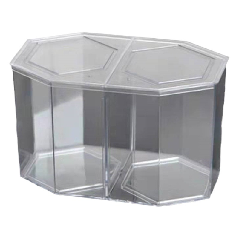 Doble rejilla en forma de diamante cubo de alta permeabilidad tanque de peces caja de aislamiento incubadora de escritorio paisaje pequeño cubo tanque de peces de colores tanque