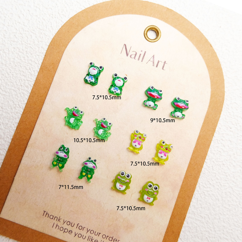 New trendy internet-famous little frog cartoon nail art accessories, cute and funny frog DIY decorations New trendy internet-famous little frog cartoon nail art accessories, cute and funny frog DIY decorations