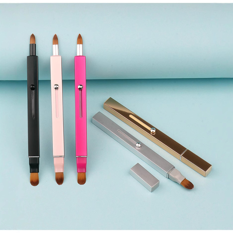 Mini Double Retractable Brush Lip Brush Lip Brush New Single Concealer Two-in-One Portable Makeup Brush Novice Beauty