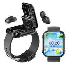 跨境T1智能手表TWS耳机2合1蓝牙通话心率健康手环Smart bracelet