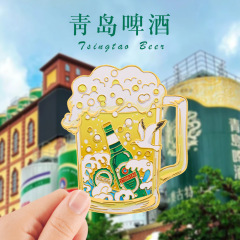文創青島ビール冷蔵庫貼り山東都市観光スポット記念品五四広場金属ダブルマグネット貼り