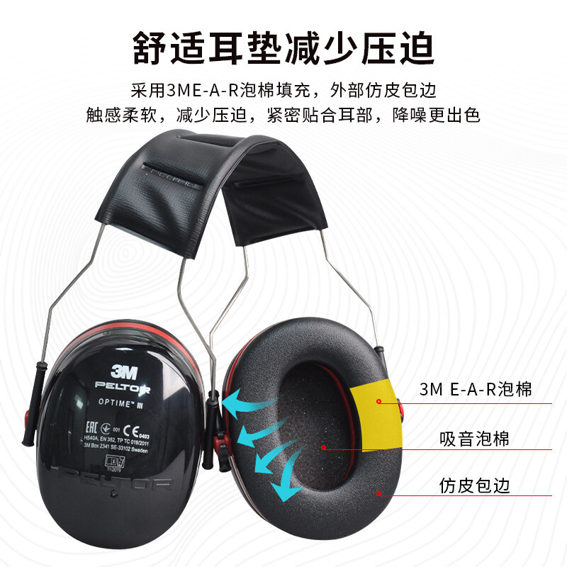 Orejeras de Protección Auditiva H540A 35dB de ABS con Reducción de Ruido para Dormir y Estudiar image 5