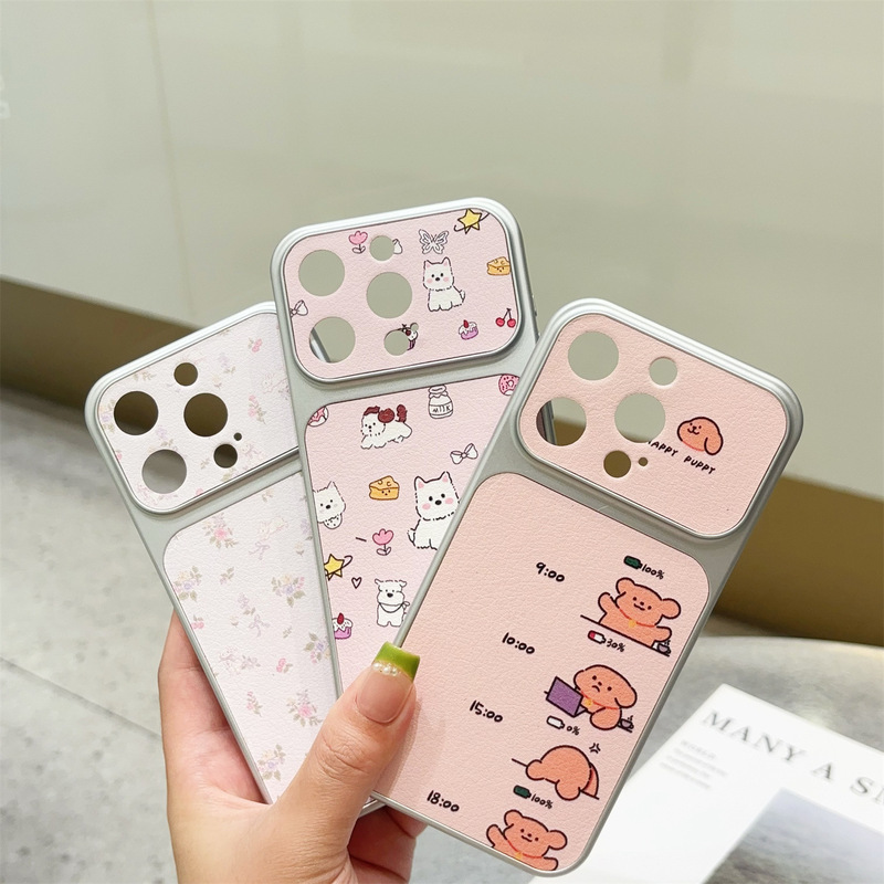 Suitable for Apple 15Promax Large Window Iphone16 Cartoon Painted Case That Instantly Transforms into a 17-Inch Anti-Drop Soft-Edge Phone Case