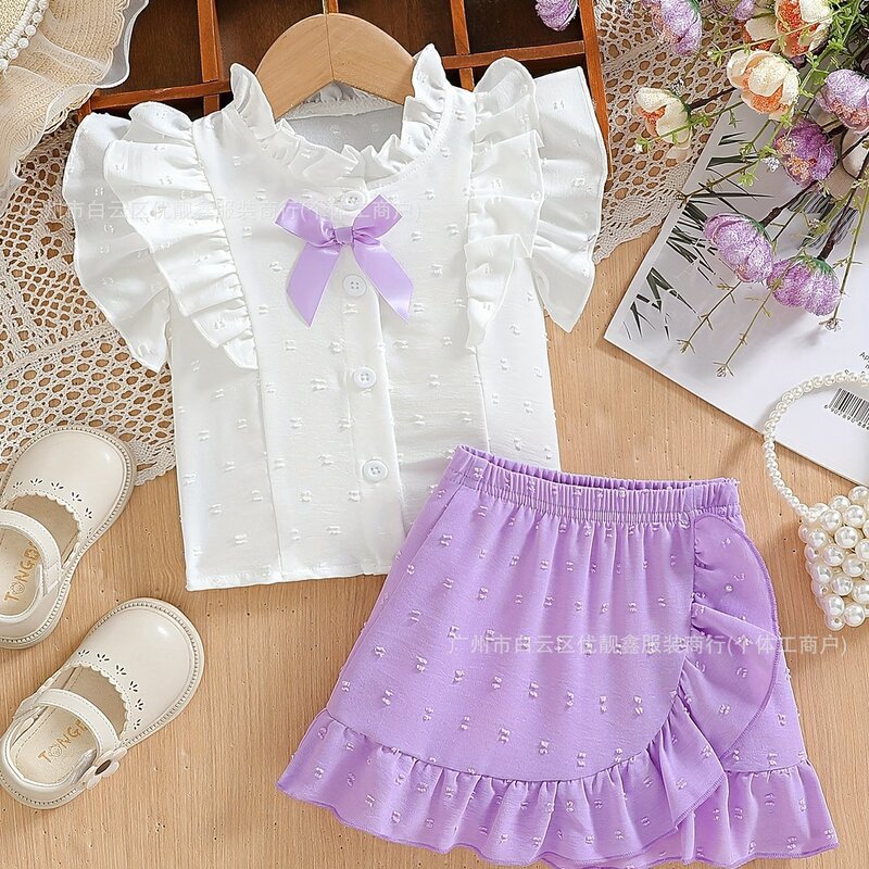 girl summer fashion skirt set 女童新款中小童两件裙套装货源潮|undefined