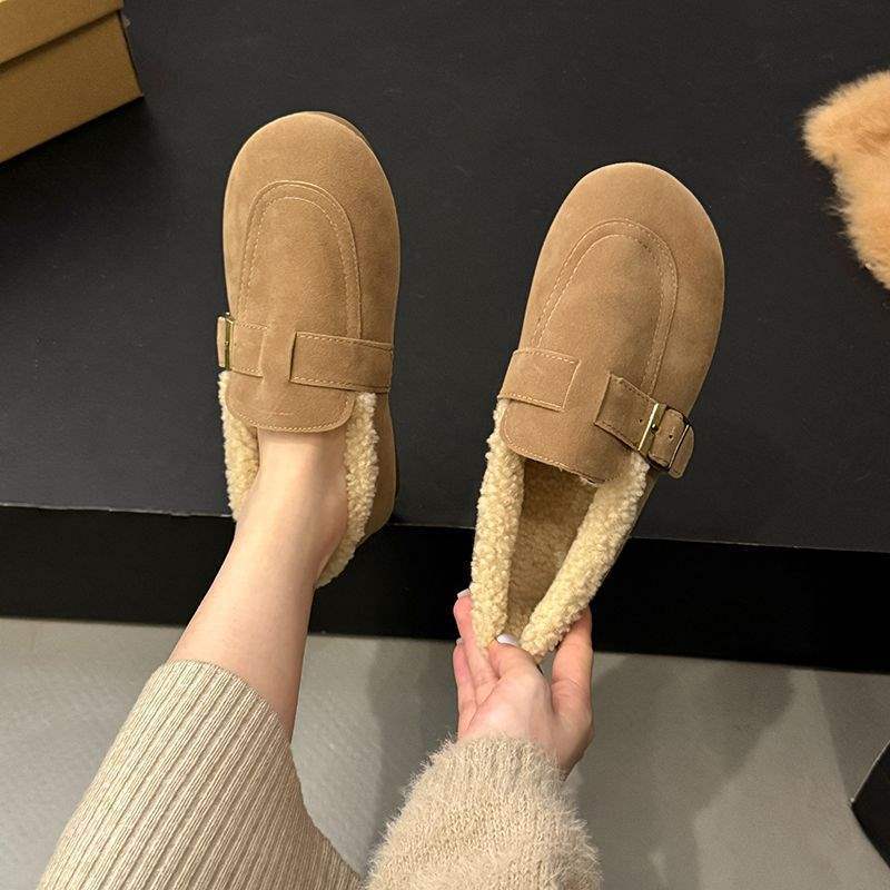 Birkenstock Cotton Shoes 2025 Winter New Style Fleece-Lined Warm Bean Pregnant Women Soft-Soled Women's Shoes Outer Snow Boots