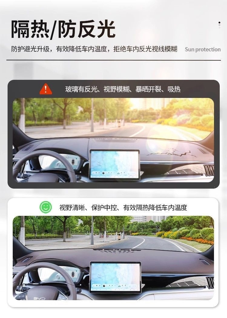 Suitable for 25 models of BYD Song Plus, this sunshade and light-blocking mat for the center console dashboard is a new car interior accessory