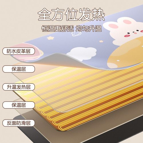 Heated mouse pad, extra large heating desk pad for girls, high-looking office computer desktop, hand warmer, desk pad