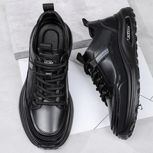 潮流男鞋头层牛皮秋季新款运动休闲鞋男轻便防滑日常休闲皮鞋男款