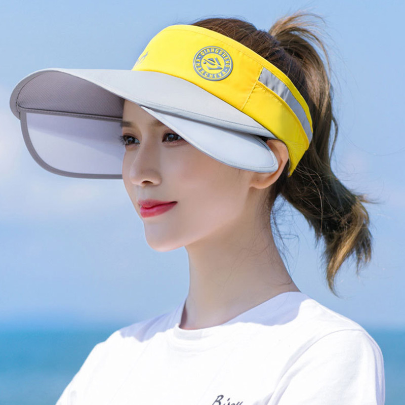 帽子女夏季防晒遮阳帽韩版防紫外线百搭拉板遮脸空顶可伸缩太阳帽