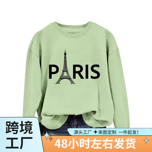Amazon Independent Store Tower European and American Round Neck Personality Women's Long Sleeve PIRIS Casual Loose eBay Round Neck Sweatshirt