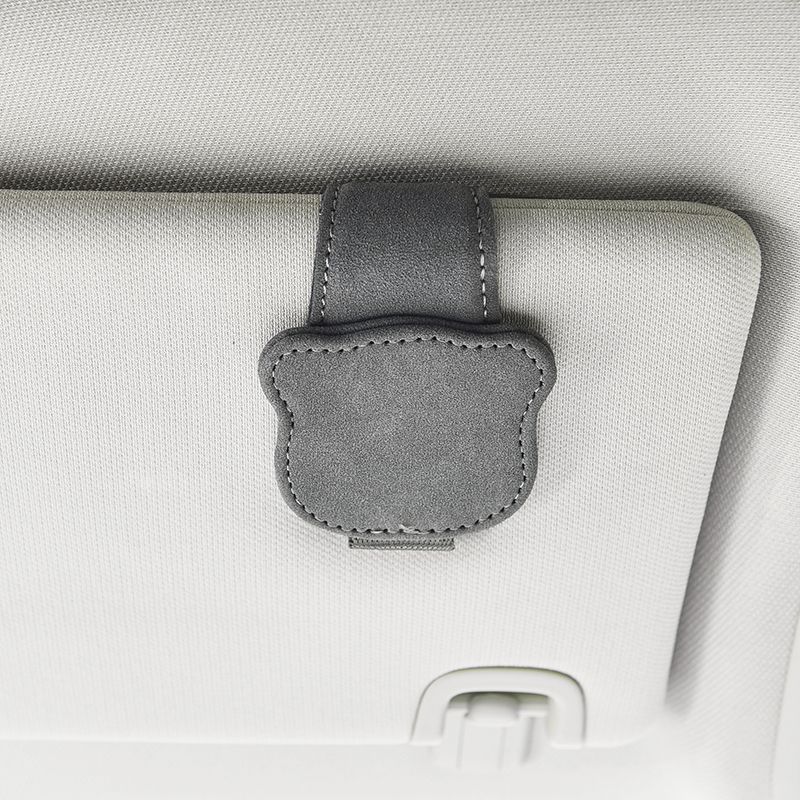 Simple and Portable Magnetic Car Glasses Holder Car Interior Leather Storage Clip Car Sunglasses Clip Bill Card Holder Trendy