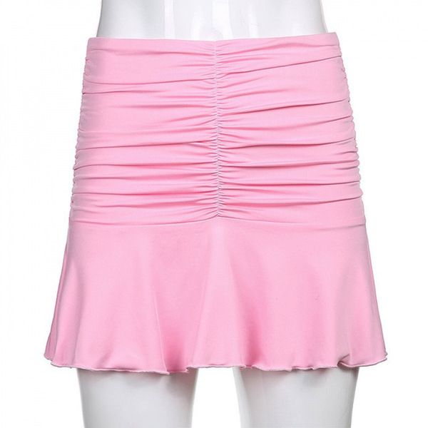 Sexy Solid Color Short Skirt with Buttocks sexy solid color bag hip…