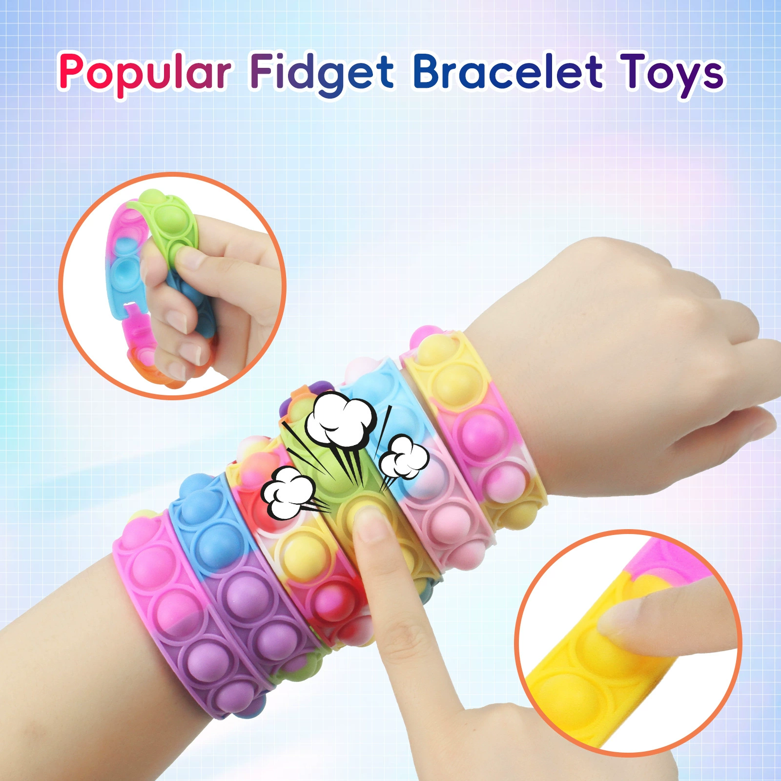 Поп анти-грызунов пионерский браслет пузырьковый браслет декомпрессия пальчиковая музыка силиконовый браслет декомпрессионная игрушка