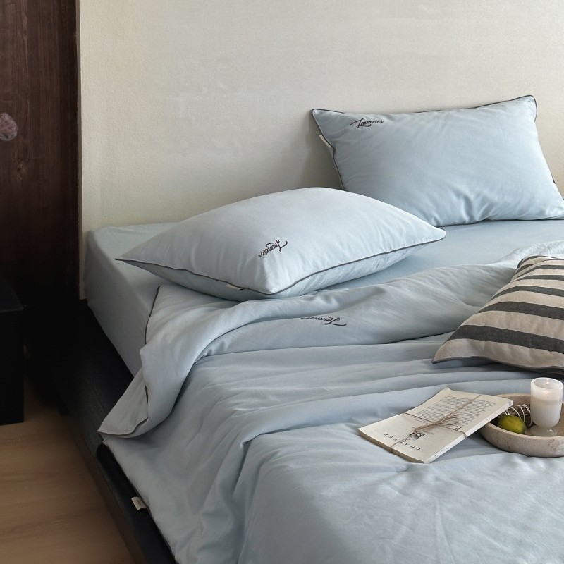 Starfall Blue Class a Lazy Washable Summer Quilt Spring and Autumn Quilt Core Four-Piece Set Pure Cotton Washed Long-Staple Cotton Soybean Quilt