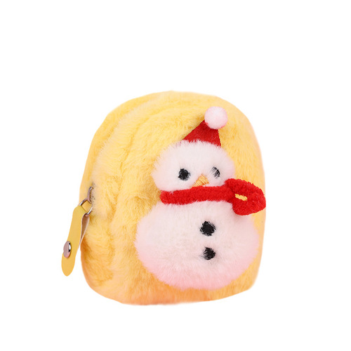 Korean version ins girly heart Christmas coin purse mini cartoon plush key bag small fresh headphone storage bag