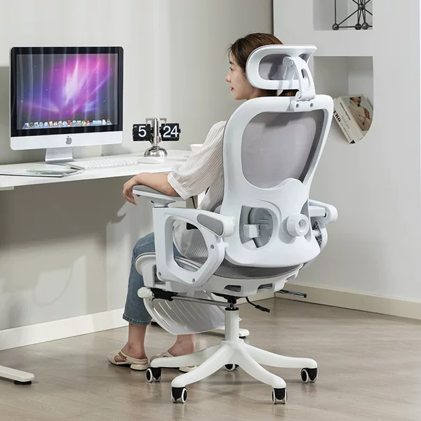 Ergonomic Chair, Comfortable and Sedentary, Home Computer Chair, Office Backrest Chair, Lunch Break Reclining Waist Support Gaming Chair