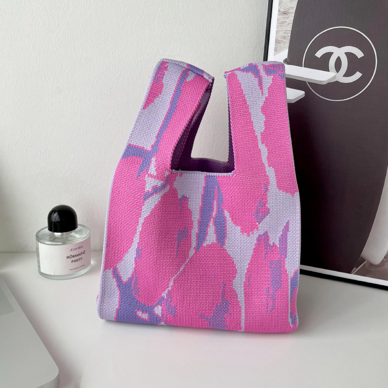Bolsos, diseño de nicho femenino, bolso de punto personalizado, bolso tejido de un solo hombro de punto de todo fósforo, bolso de mano, bolso de mano