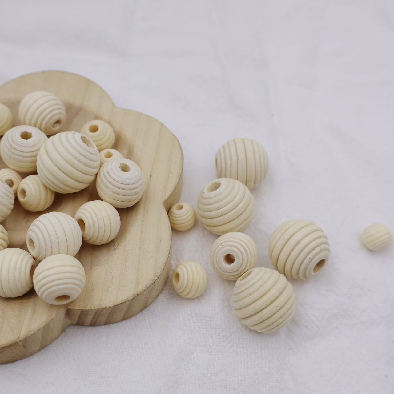 Shouyuan diy jewelry accessories wood beads spiral grain wood color thread beads loose beads round beads beads fine grain wood beads