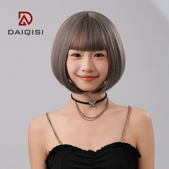 網紅鎖骨bobo頭韓國波波頭修臉蓬鬆帥氣假髮女短直發逼真整頂發套
