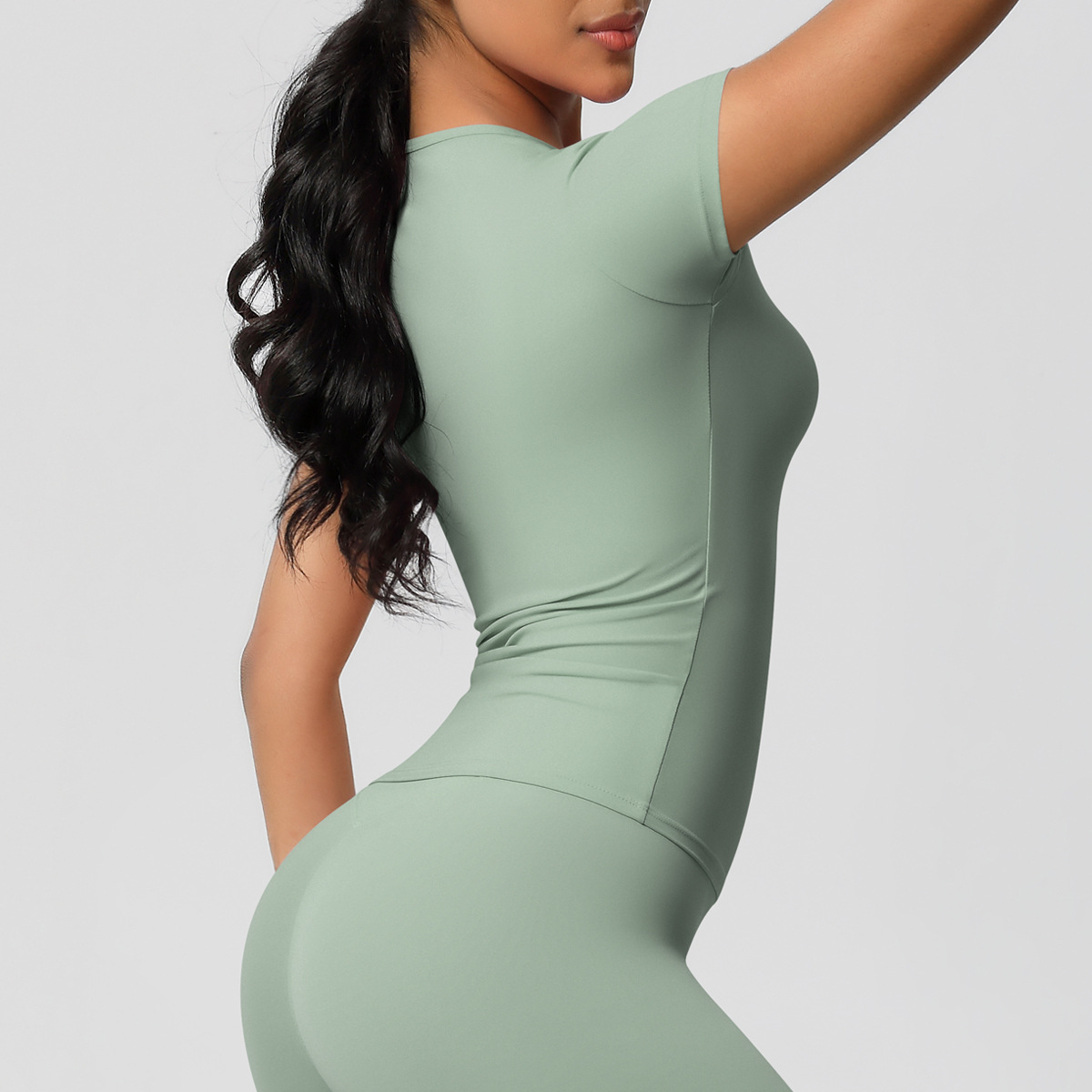 95g Weight Short Sleeve Sleeve Length Nylon, Spandex Fabric Type Regular Top Length T-shirt Tops Type Fitness, Yoga, Running Occasion Round Neck Neckline Solid Color Pattern Sport Style Style S, XL Size Sport Style Solid Color Nylon Spandex Round Neck Active Tops T-shirt 27